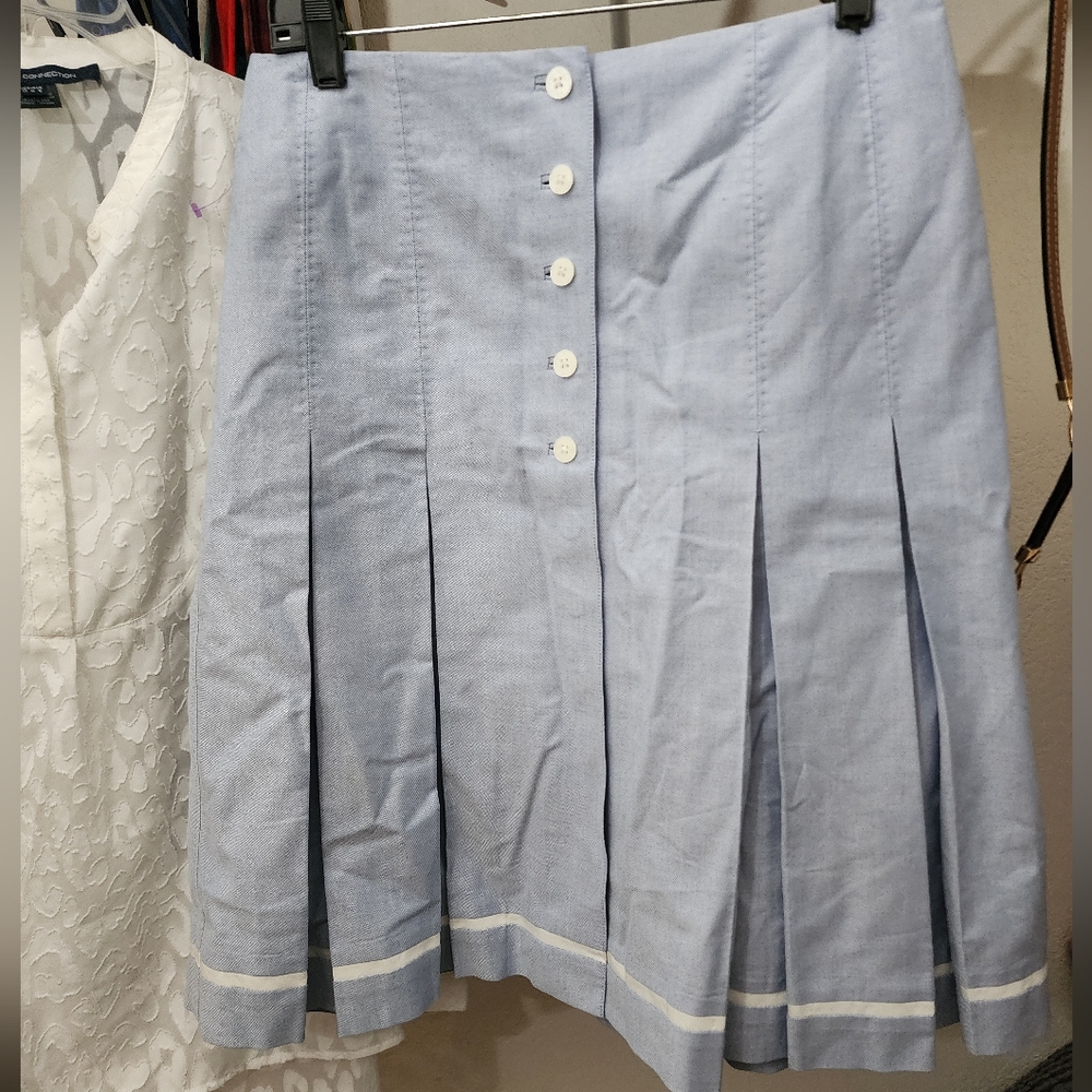 Brooks Brothers 346 Label Button Front Lined Pleated A-Line 100% Supina Cotton